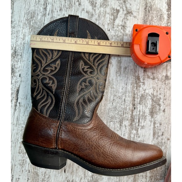 LAREDO Lea Vamp Fox Western Cowgirl Boots Women's 9.5M Brown Leather Barn Horses - Picture 12 of 13